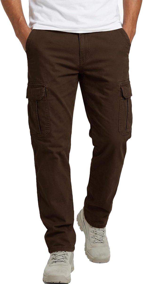 Herenbroek regular fit cargobroek mannen effen casual vrijetijdsbroek katoen elastische taille joggingbroek outdoor sportbroek met zakken