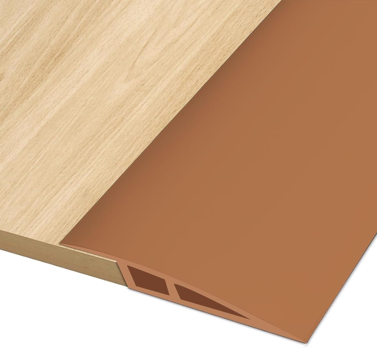 1m * 5cm PVC Overgangsprofiel Hoogtecompensatie Zelfklevend, Overgangslijst Vloerovergangsprofiel voor Hoogteverschil van 5~10mm, Overgangsstrip voor Vloeren en Laminaat (Bruin)