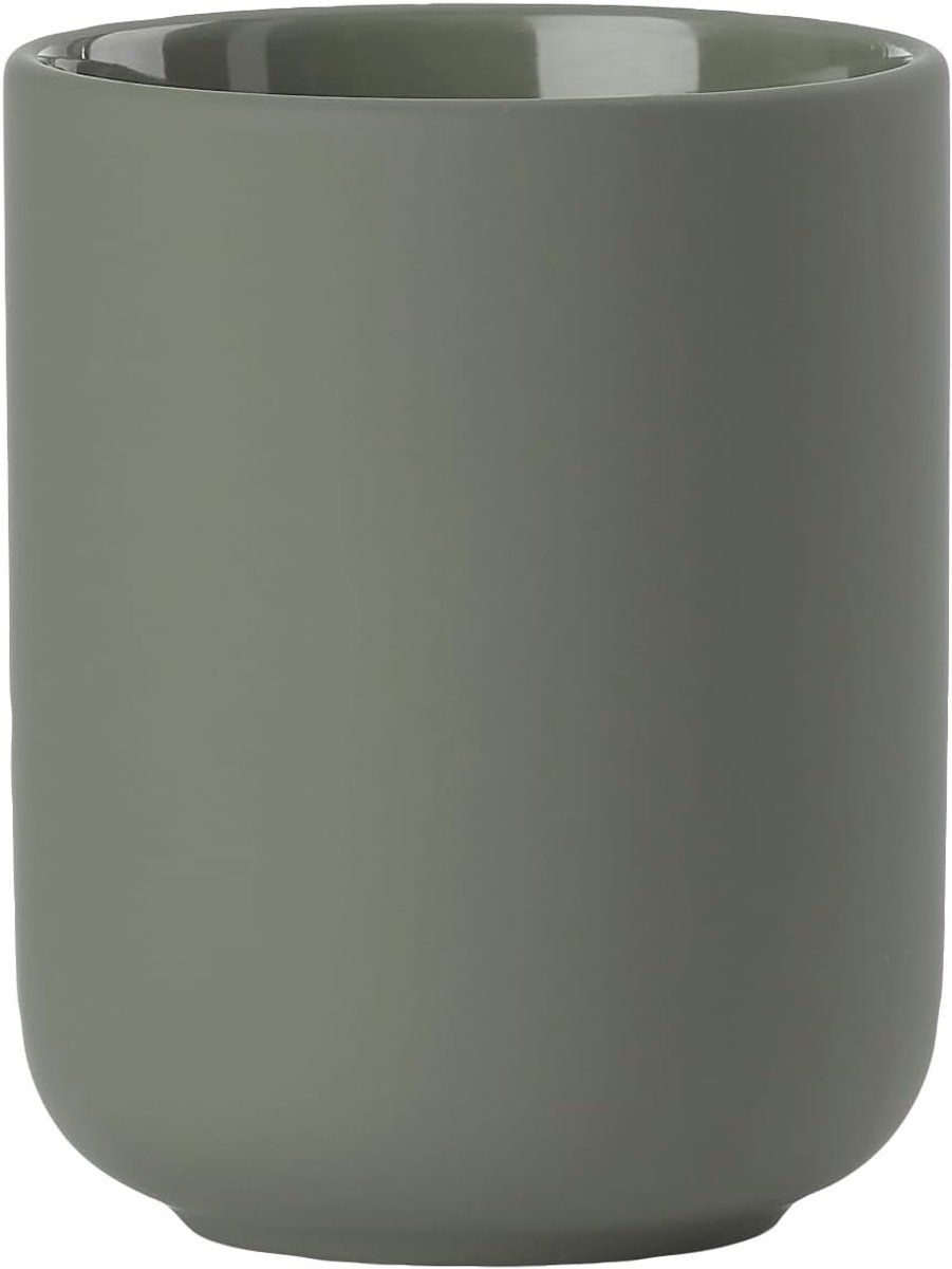 Denmark Ume Tandenborstelbeker - Beker voor Tandenborstels - Tandenborstelhouder - Toilet & Badkamer Accessoires - 10,3 x 8,3 cm - Olive (groen)