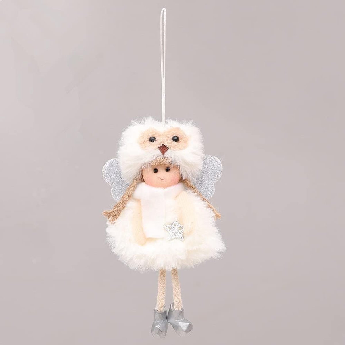 Kunstkerstboom Pluche zitten engel eland hanger xmas boom decor Santa Claus hangende ornamenten kerstversiering for thuis (Color : 9)