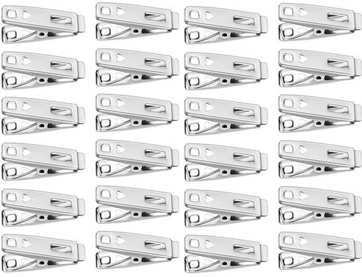 By shayne - Harten Mini-Wasknijpers - Roestvrij staal - Multifunctioneel - 60 Stuks - Kleding en Snacks - Ideaal voor kleine handdoeken - Geschikt vo.