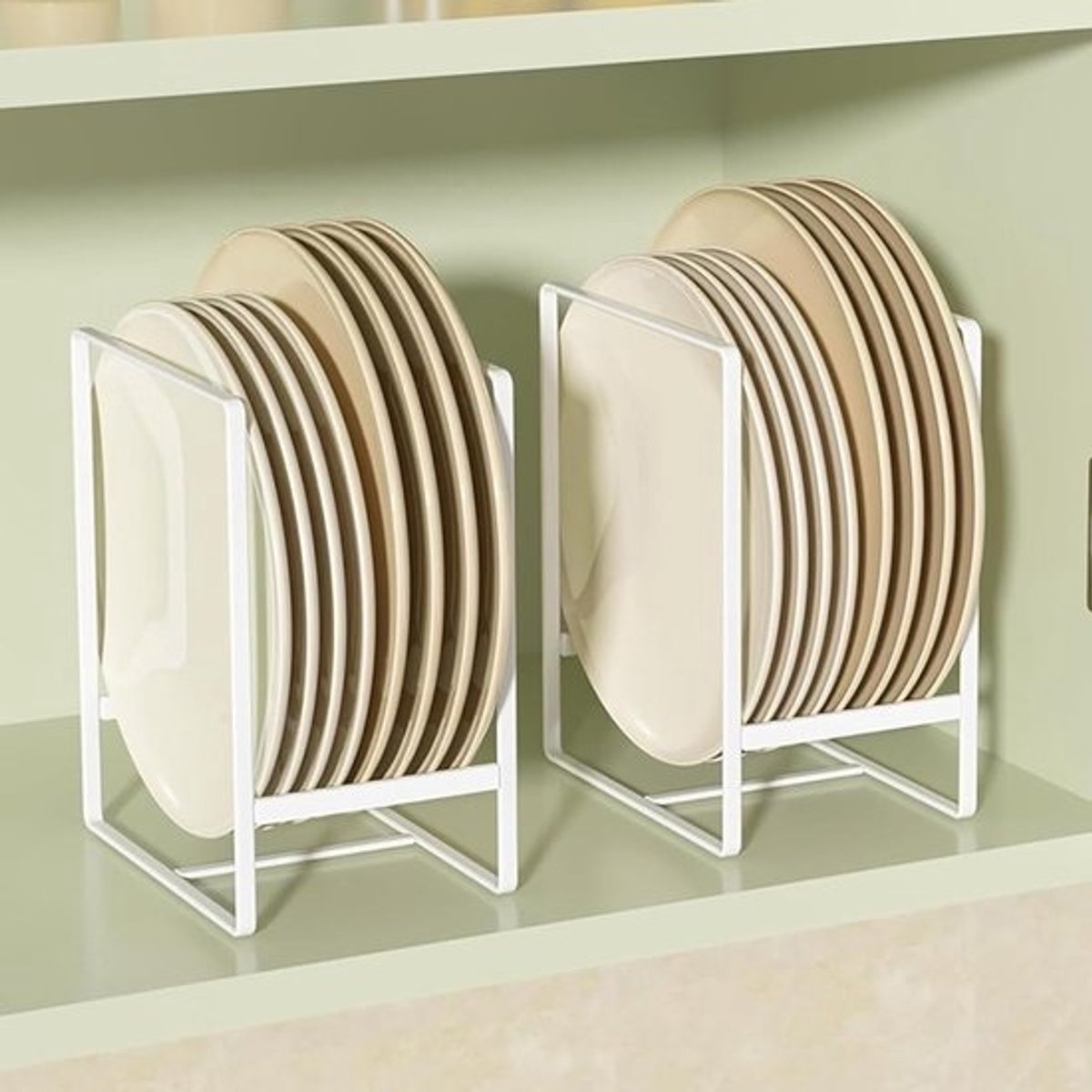 Allecta - Multifunctionele bordenstandaard en organizer voor keukenkast - wit - 2 stuks