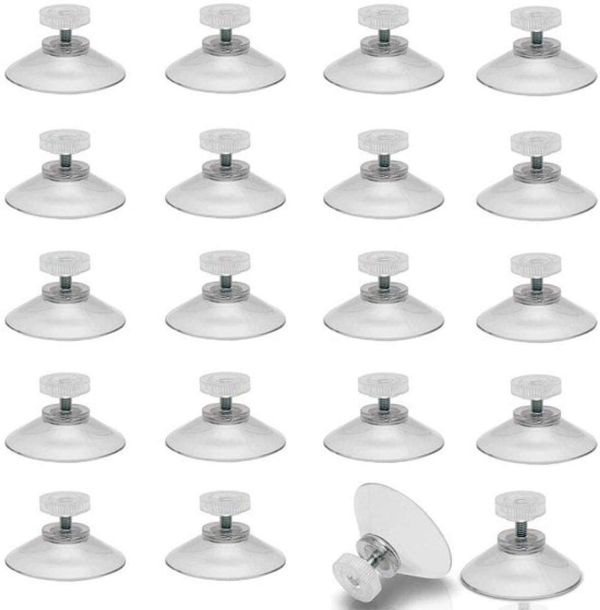 Dailygoods- Zuignappen 20 stuks Ø 40 mm - Zuignappen met schroefdraad - Zuignappen voor ramen - Zuignappen voor badkamer - Zuignappen voor auto - Transparant PVC kunststof - Zuignapjes