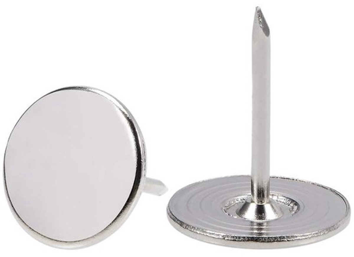 Dailygoods- Pushpinnen 100 stuks - Zwaar belastbare platte kop - Decoratieve duimspijkers - Duurzaam metaal - Klassiek brons - Voor muur en prikbord