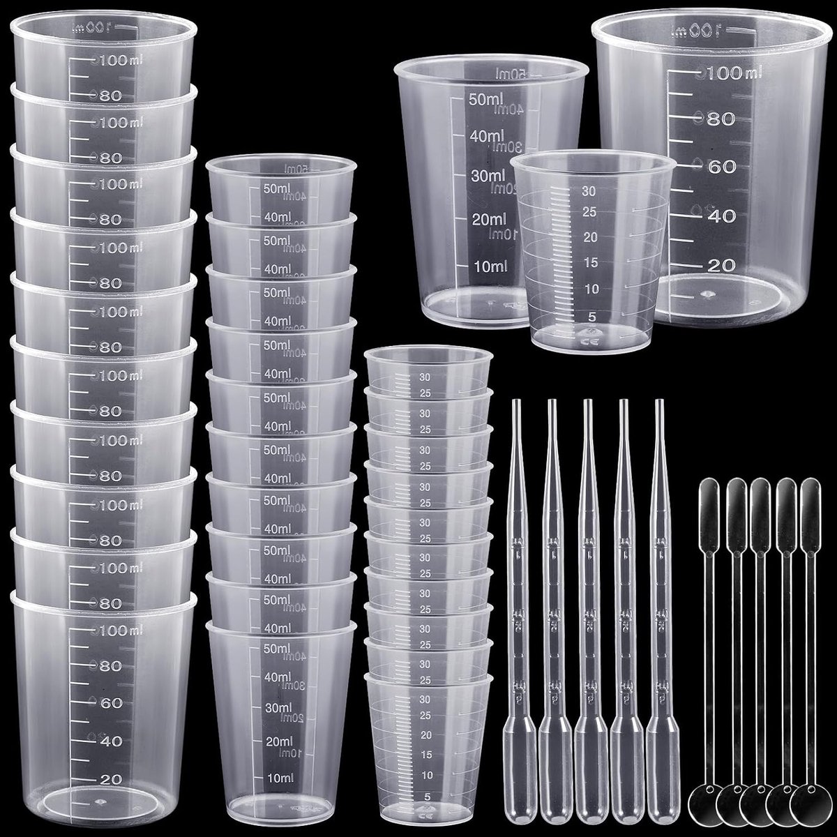 Maatbeker - Set van 30 - 30 ml - Kunststof - Herbruikbaar