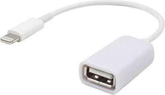 probleem jongen Balling USB Female naar 8-Pin kabel geschikt voor iPhone en iPad kabel connector |  Wit | 9CM |... | bol.com