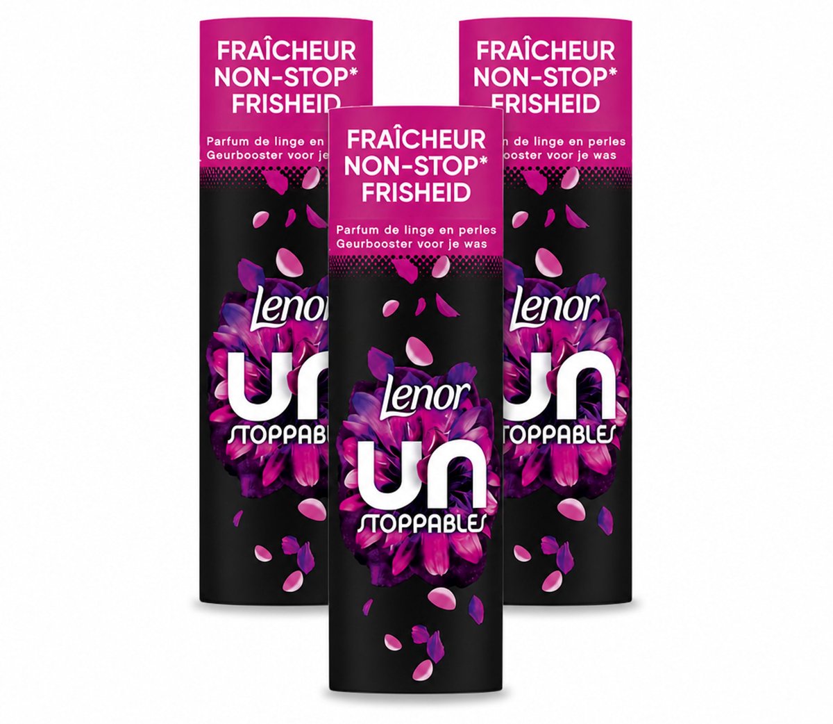 3 x Lenor Unstoppables - Geurbooster - Bloemen Fris - Non-Stop Frisheid - 19 Wasbeurten - Voordeelverpakking - 3 stuks