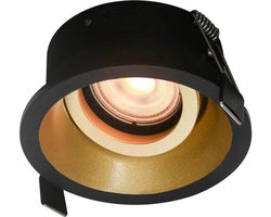 Artdelight Inbouwspot Roura Zwart-Goud GU10 Rond 1 Lichts
