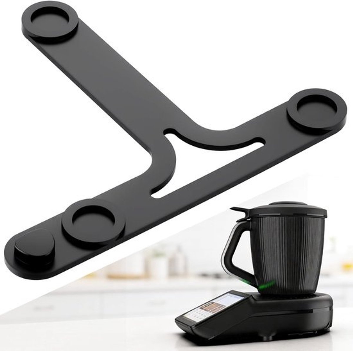 Keukenmachine Glijplaat - Accessoire Keukenapparaat - Moeiteloos Verplaatsen - Geïntegreerde Glijders - 29 x 24 cm - Zwart