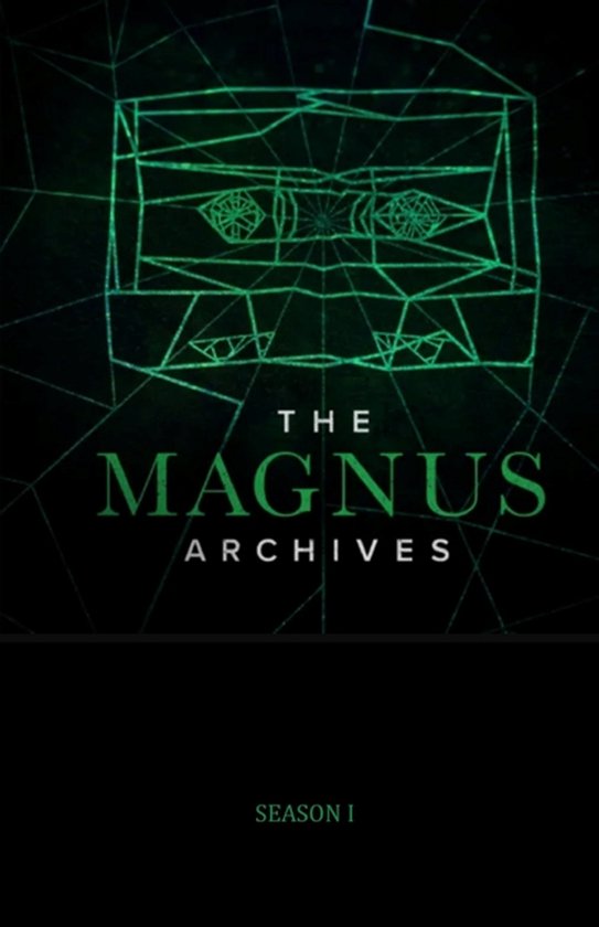 The Magnus Archives Seizoen 1, met een lijntekening van een hoofd in groen.