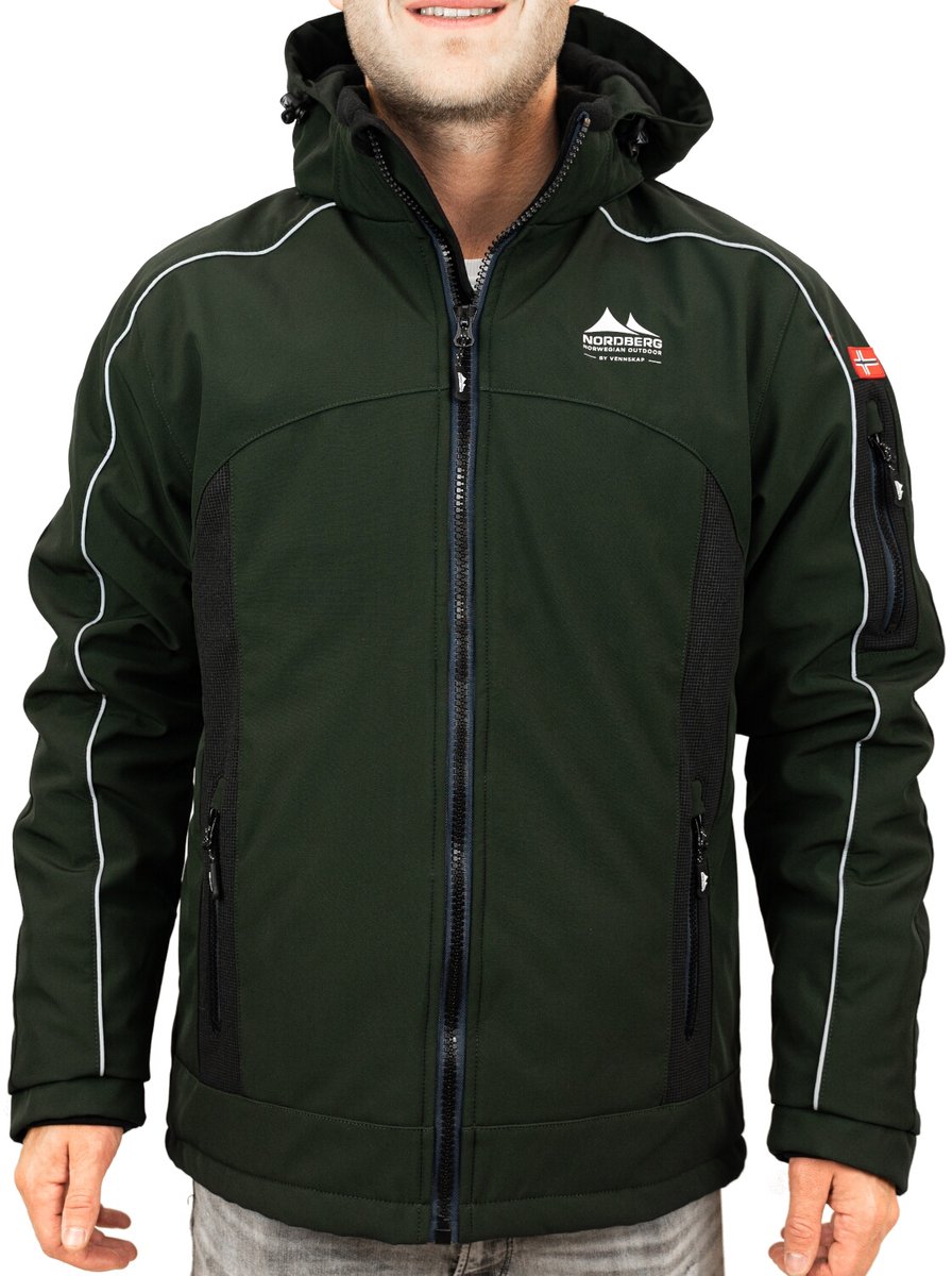 Nordberg Ole Gevoerde Softshell Heren Jas Ms01401-gn Kleur Groen