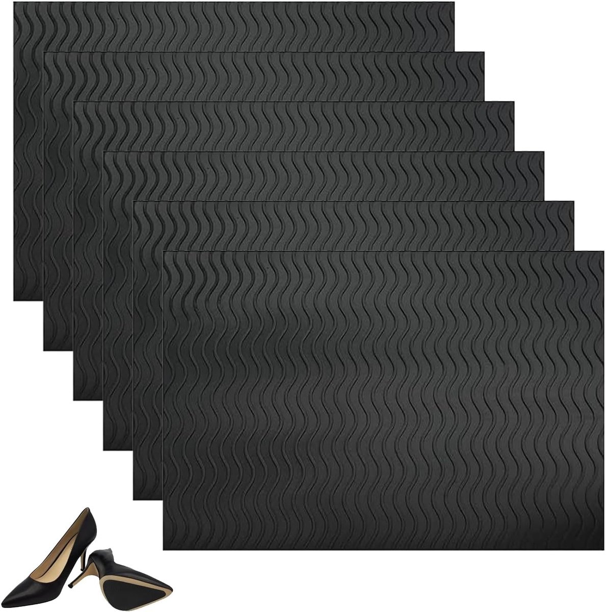 6 Stuks Antislipzolen, Rubber Reparatiezolen, Geluidreductie en Antislip, Bescherming en Comfort voor Alle Maten, In Te Snijden Zolen voor Glad en Textuur Gevoerd Schoenen