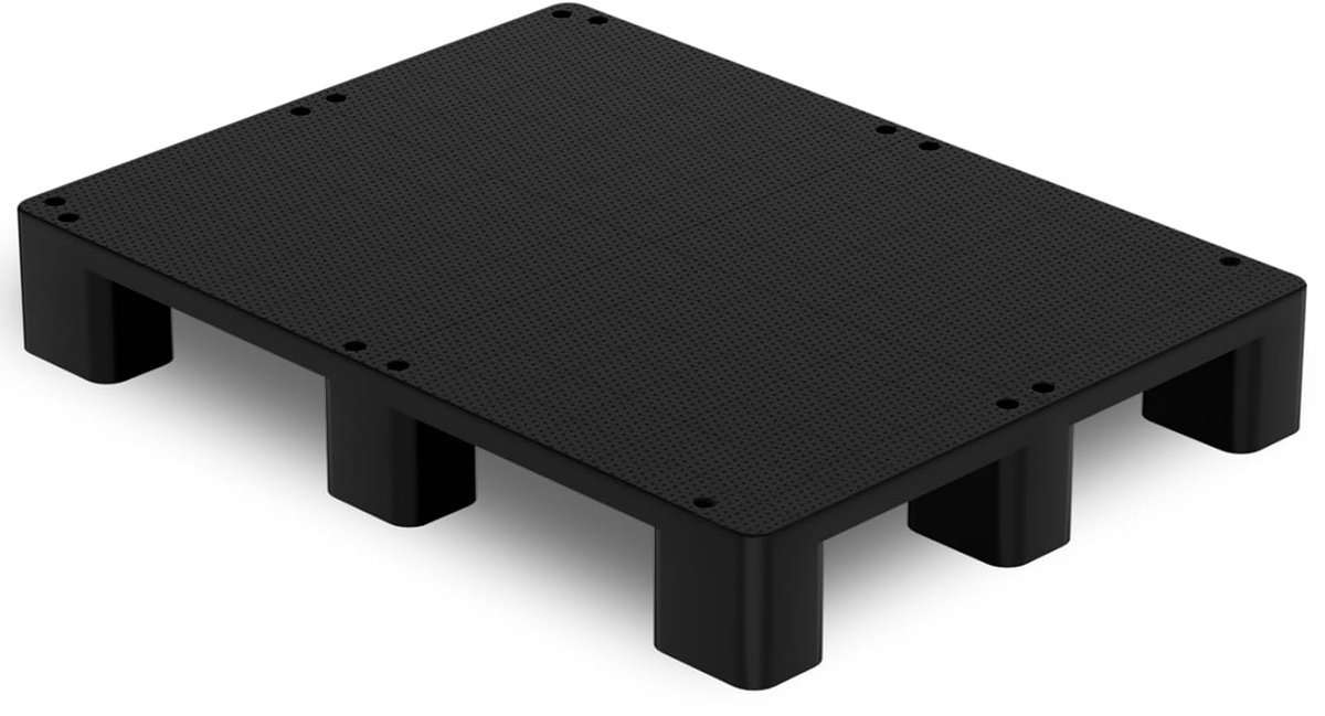 Bakken, Pallet van kunststof, 80 x 60 x 12 cm， HDPE lichtgewicht waterdichte bakken voor binnen en buiten, supermarkten en magazijnen