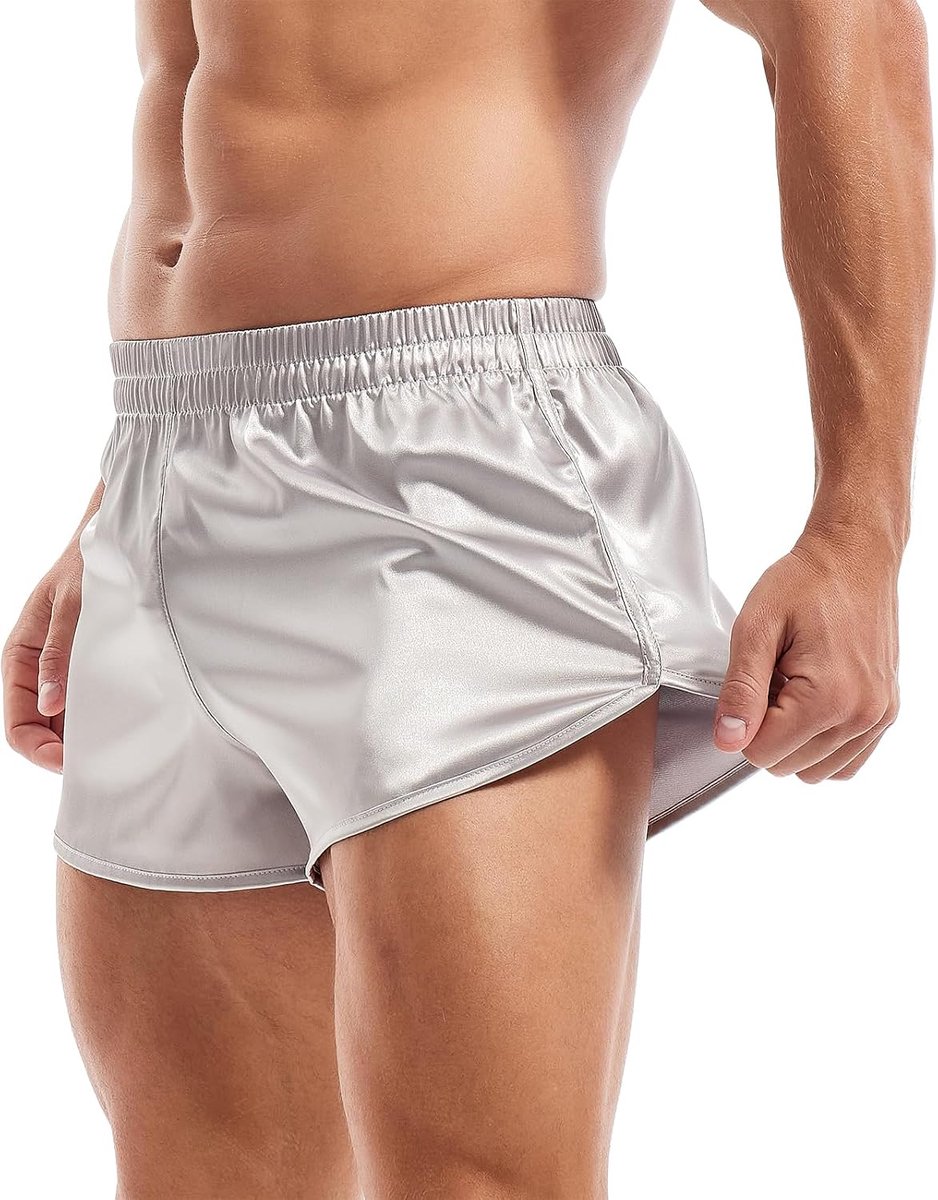 Coulee satijnen boxershorts heren pyjamabroek kort