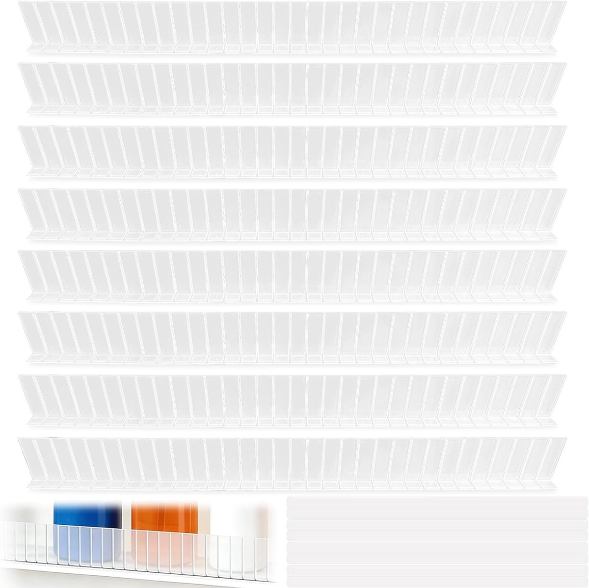 Set van 8 transparante speelgoedblokkades voor meubels, 40 x 4 cm, transparant paneel om de basis van de bank te beschermen, voorkomt dat objecten onder de bankmeubels komen