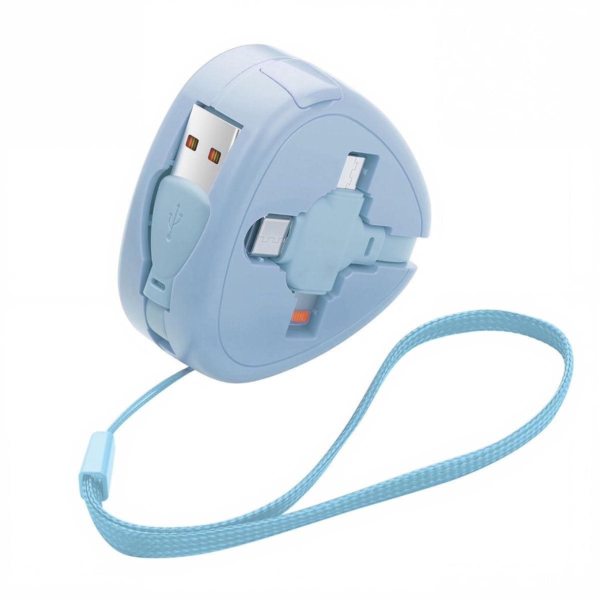 Mobiel oplaadkabel 4-in-1 - 1m - USB A met Type C/Micro USB/iOS - snel opladen en data synchronisatie - ShopVlot