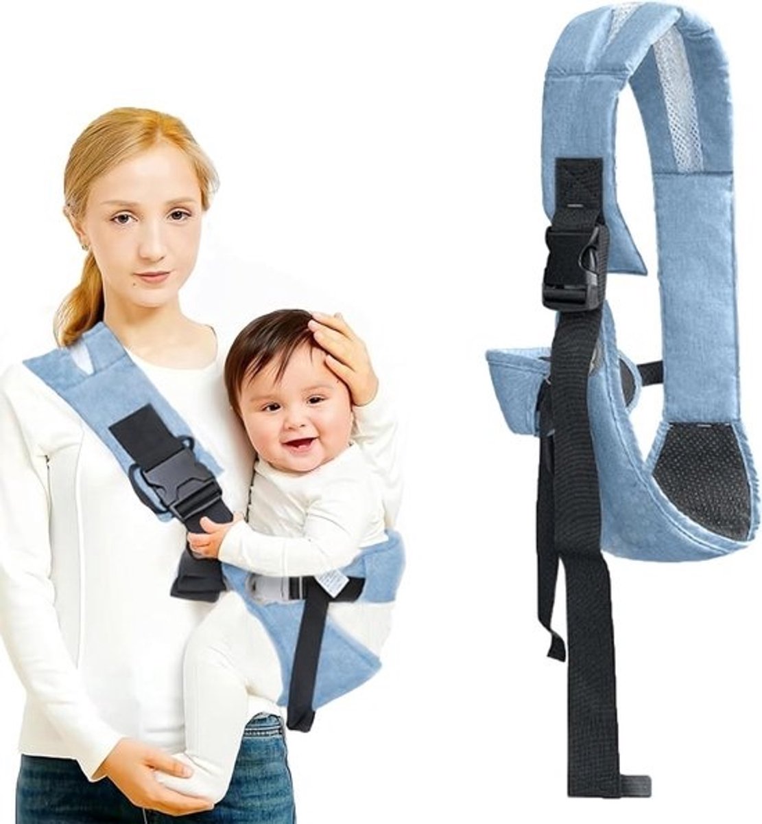 Ergonomische draagzak voor baby's tot 25 kg - ademend en verstelbaar, geschikt voor pasgeborenen van 3 tot 36 maanden, ideaal voor ouders onderweg