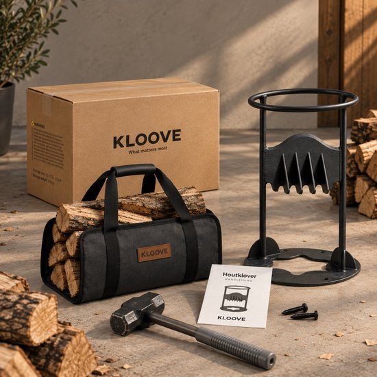 KLOOVE Houtklover Handmatig - Houtsplijter met Kloofwig - Incl. Hamer en Opbergtas — afbeelding 5