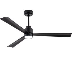 Goedewaere Plafondventilator Aero - Lamp - Stil - Timer - Zwart - 132cm