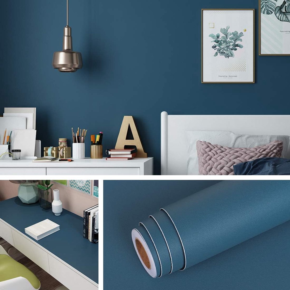 SnelShoppen - Zelfklevend Meubel Film 40cm x 5m Petrol Blauw Decoratieve Wandfolie PVC Waterdicht Afwasbaar Voor Kinderkamer Keuken Kasten Deur