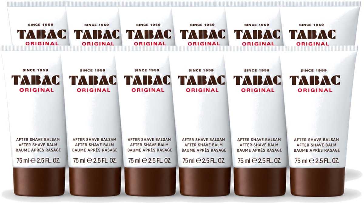 12 x Tabac Original Men - Aftershave Balsem - Verzachtend - 75 ml - Voordeelverpakking - 12 stuks