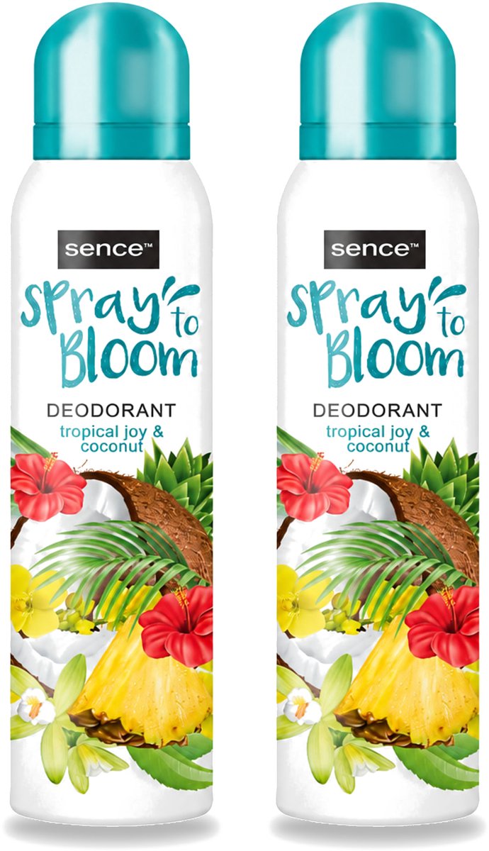 2 x Sence - Tropical Joy & Coconut - Deodorant - Exotisch - 150 ml - Voordeelverpakking - 2 stuks