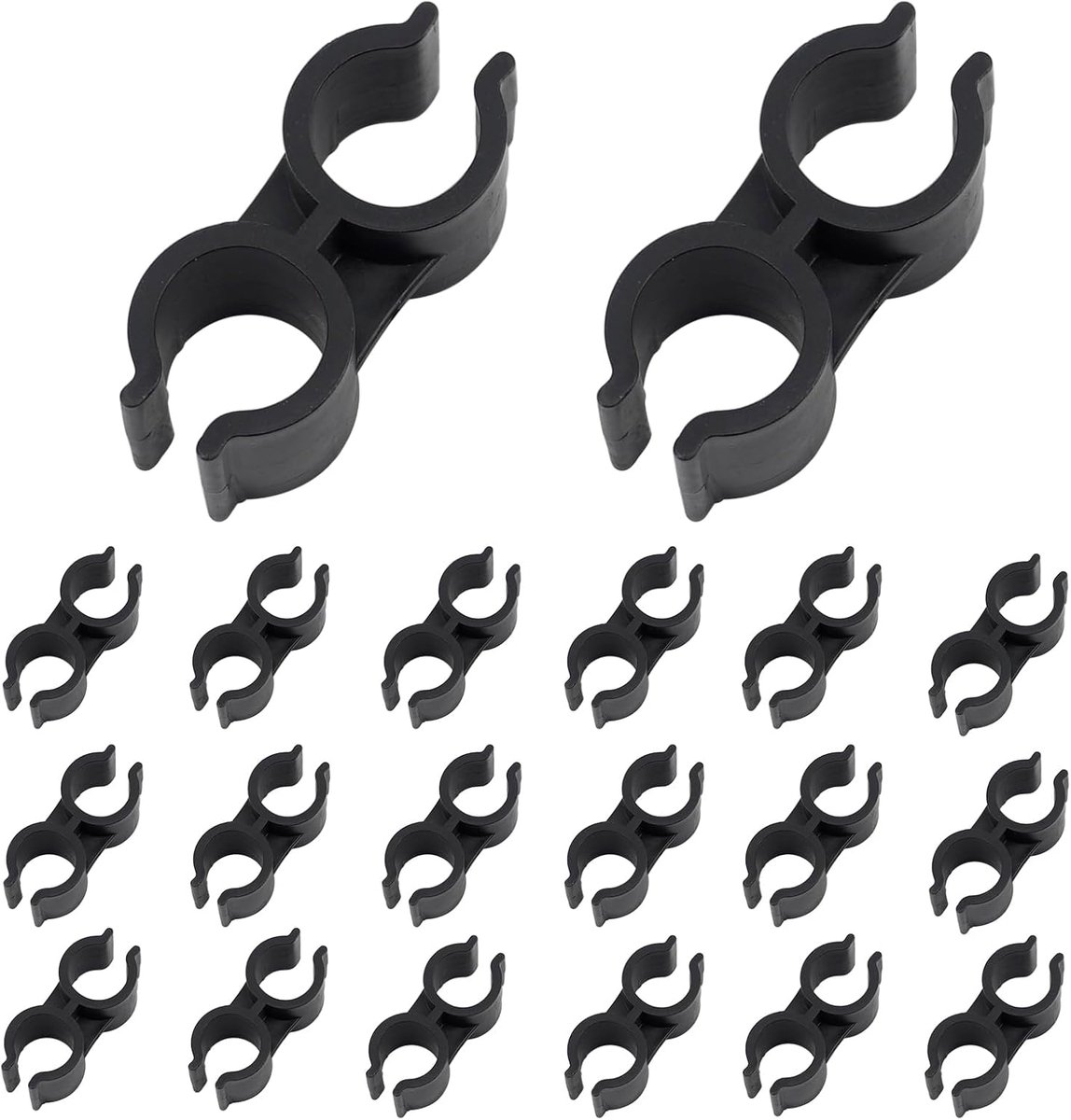20pcs Double Pipe Clamp Clips, H Type Plastic Double Port Pipe Clamp Connection, Tube Clamps Clips Buckle, Shelf Pipe - ShopVlot