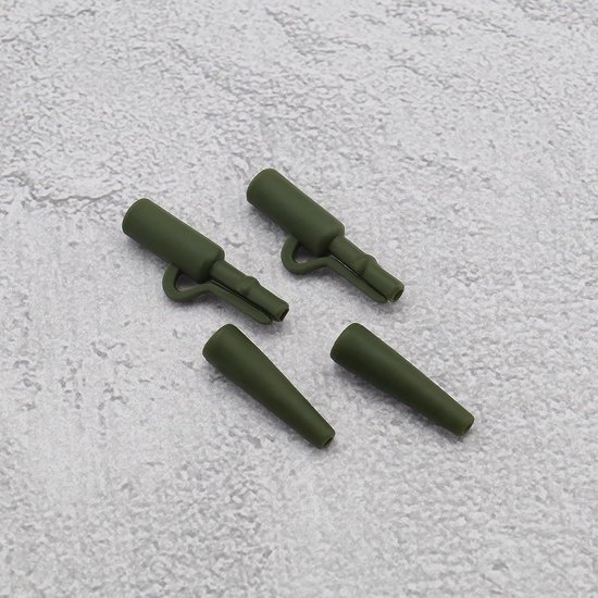Dailygoods- Karpervisset 100-delig - Veiligheidsclips 50x - Karperafdekkingen 50x - Anti-klitmouwen - Snelwisselwervel - Rubber/kunststof - Hengelaccessoires van Dailygoods — afbeelding 3