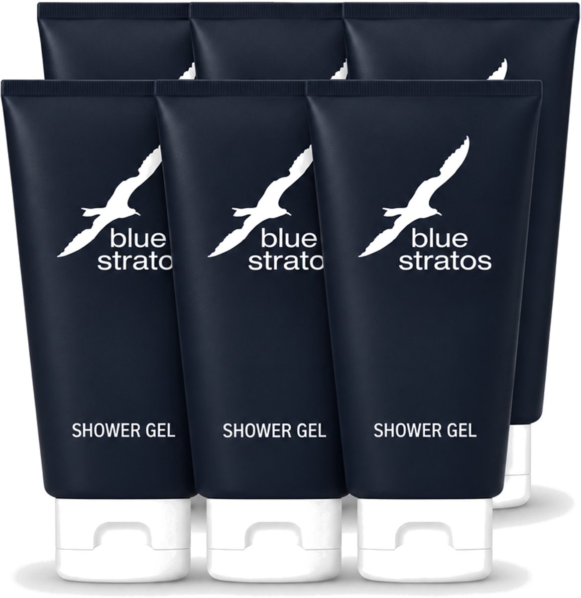 6 x Blue Stratos - Douchegel - Verfrissende Geur - 200 ml - Voordeelverpakking - 6 stuks
