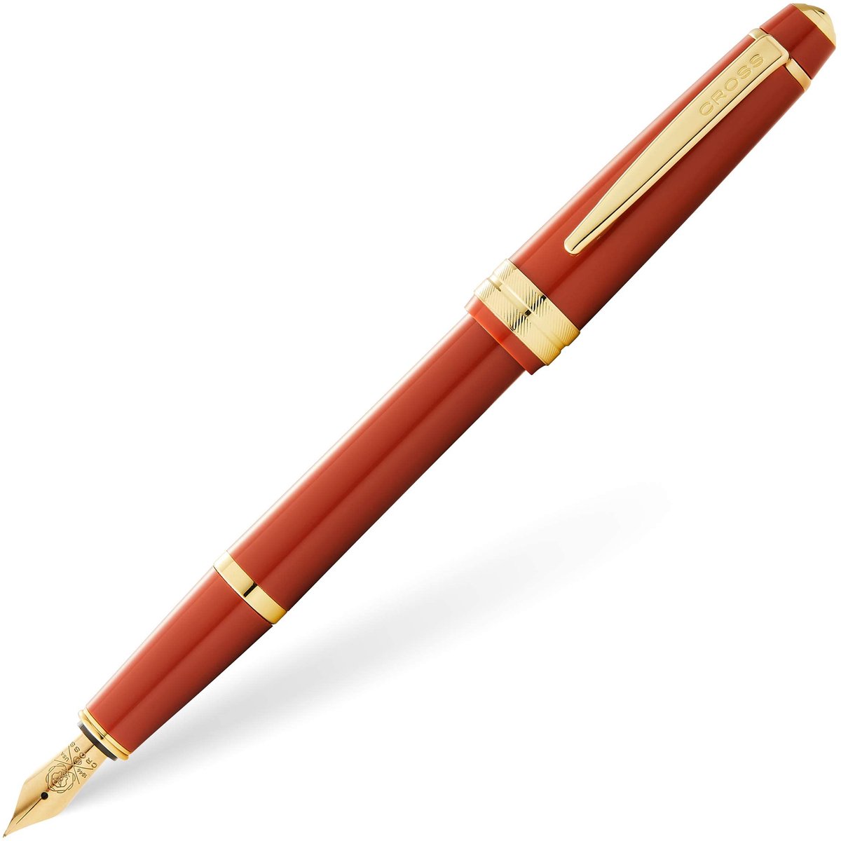 SnelShoppen - Cross Bailey Light vulpen met M-pendikte, barnsteenlak, goudkleurig beslag, luxe geschenkverpakking voor elke gelegenheid, perfect voor