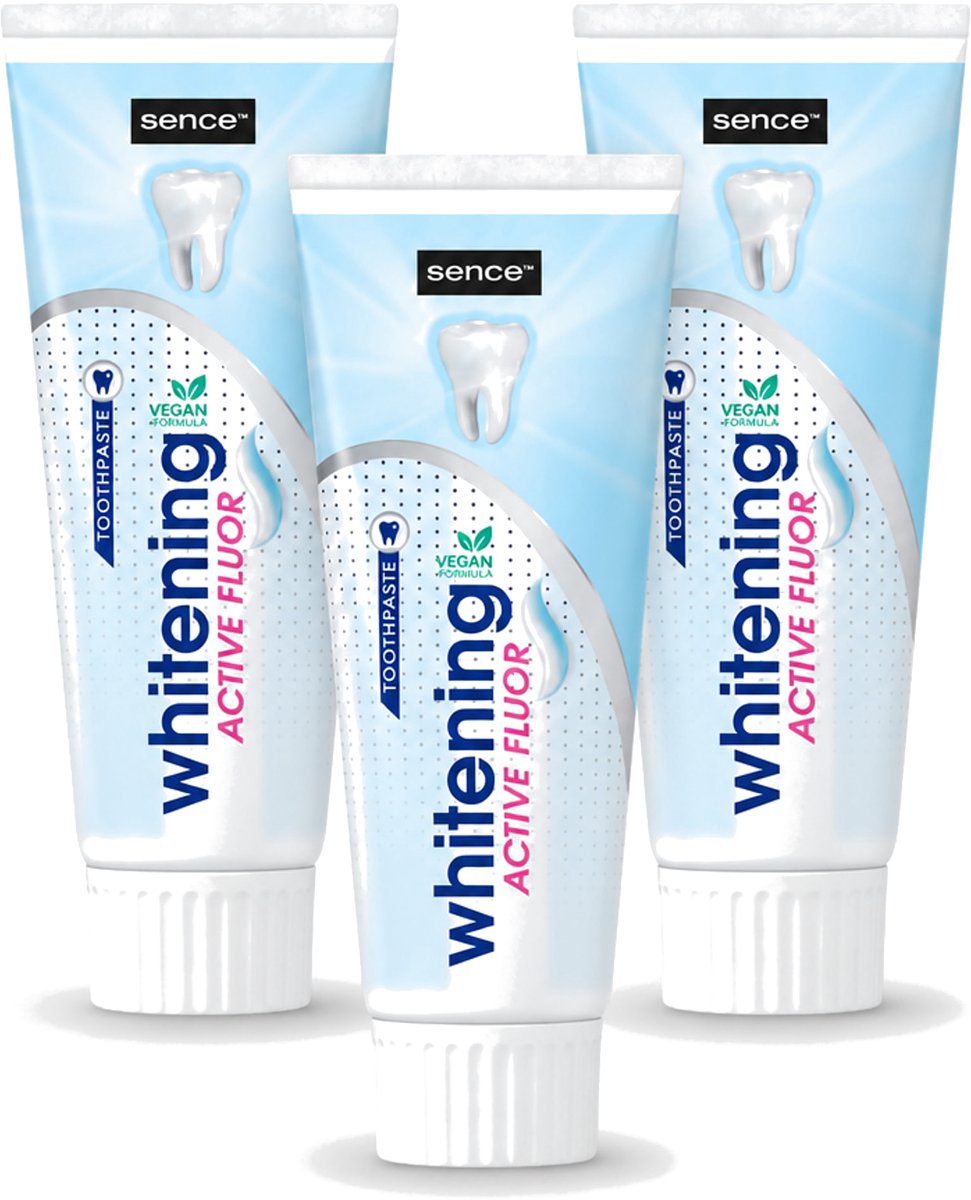 3 x Sence - Whitening - Tandpasta - Met Fluor - 75 ml - Voordeelverpakking - 3 stuks