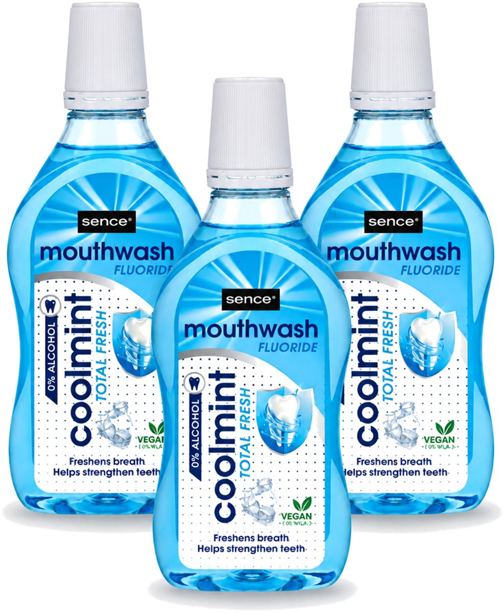 3 x Sence - Fresh Coolmint - Mondwater - Verfrissend - 500 ml - Voordeelverpakking - 3 stuks