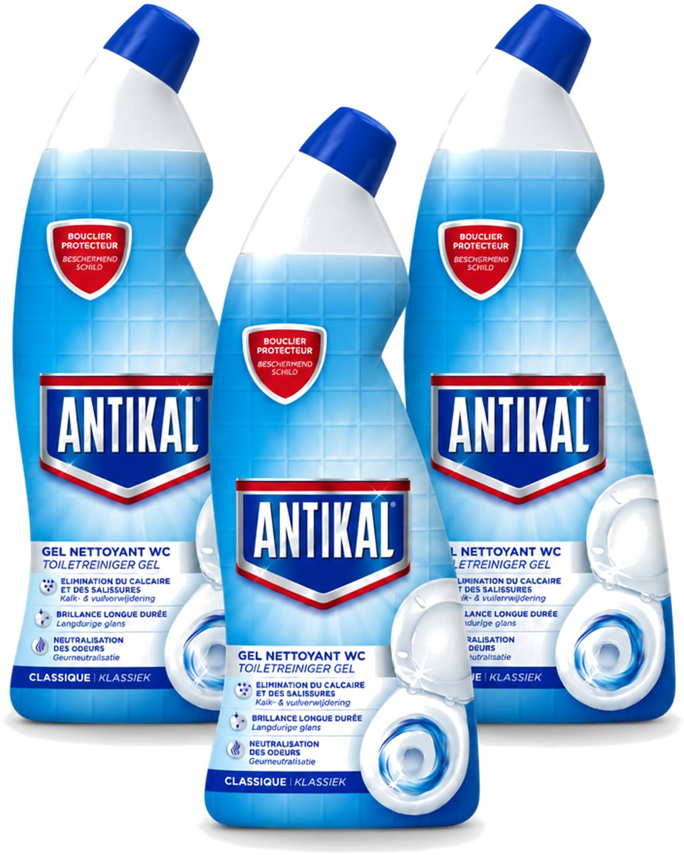 3 x Antikal - Toiletreiniger - Verwijdert Kalkaanslag & Vuil - 750 ml - Voordeelverpakking - 3 stuks