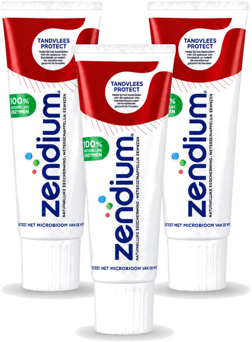 3 x Zendium – Tandpasta – Tandvlees Protect – 75 ml - Voordeelverpakking - 3 stuks