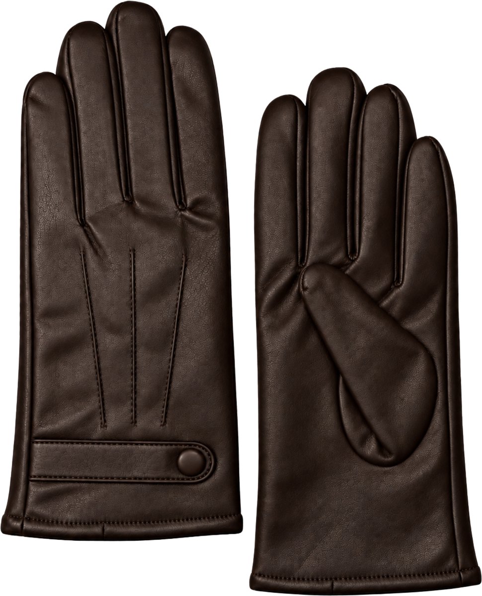 MoodLux Winterhandschoenen Kunstleer met Fleece - Touchscreen - Winddicht & Waterafstotend - One Size - Voor Kleine Handen - Unisex - Donkerbruin