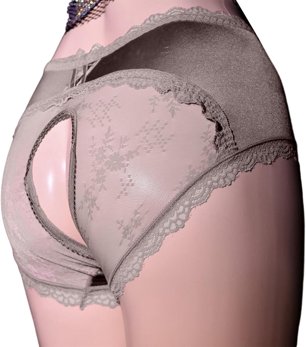 Sexy lingerieset voor dames, babydoll, kant, mesh, poederroze, zijuitsparingen, transparant effect, getailleerde pasvorm, zacht, glamour, nachtkleding, bruiloftsnacht, A50