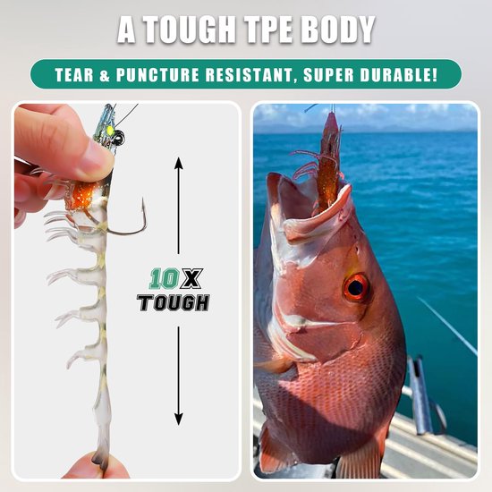 Softbait (voorzien van haak) — Scheurvaste soft-swimbait met wierbestendig ontwerp; geschikt voor zowel zoet- als zoutwatervisserij. — afbeelding 5
