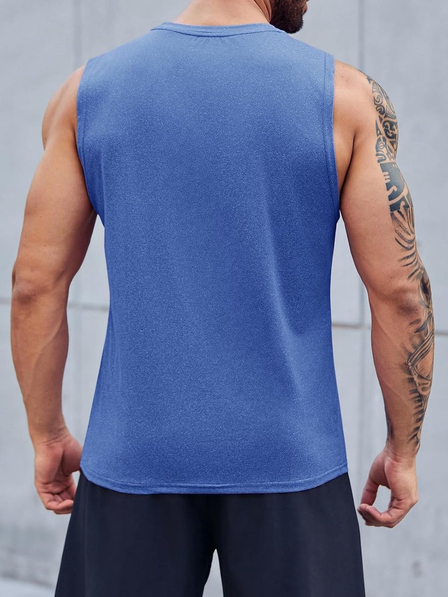 Tanktop voor heren, mouwloos spiershirt, gym, sport, onderhemd mannen, ronde hals, T-shirt, fitness, T-shirt voor mannen