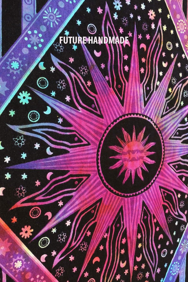 Kleurrijk wandtapijt, hippie-motief, stof, design P9, poster grootte