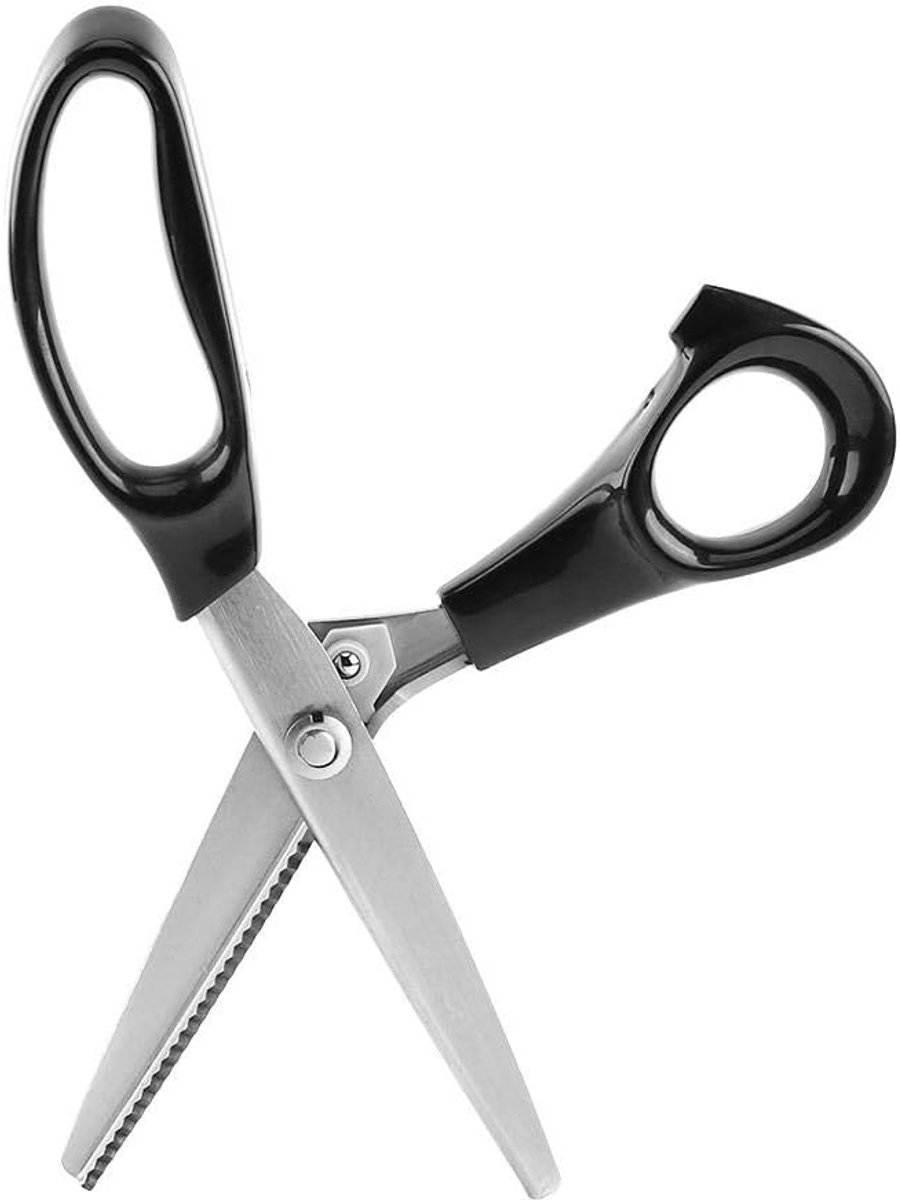 Tip Driehoekschaar, kartelschaar Stoffen schaar Comfortgrepen Professioneel handwerk Kartelschaar Ambachten Zigzagschaarschaar Naaischaar Hobbykleermaker (3 mm)