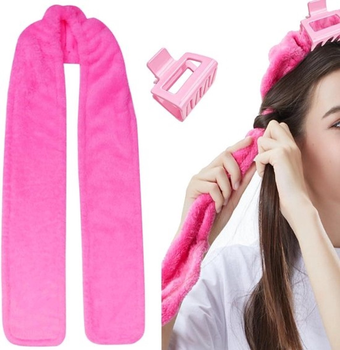 Hittevrije Krulspelden voor Grote Krullen en Lang Haar - Zachte Haarrollers voor 's Nachts - Curling Ribbon Slaap - Haarband zonder Hitte