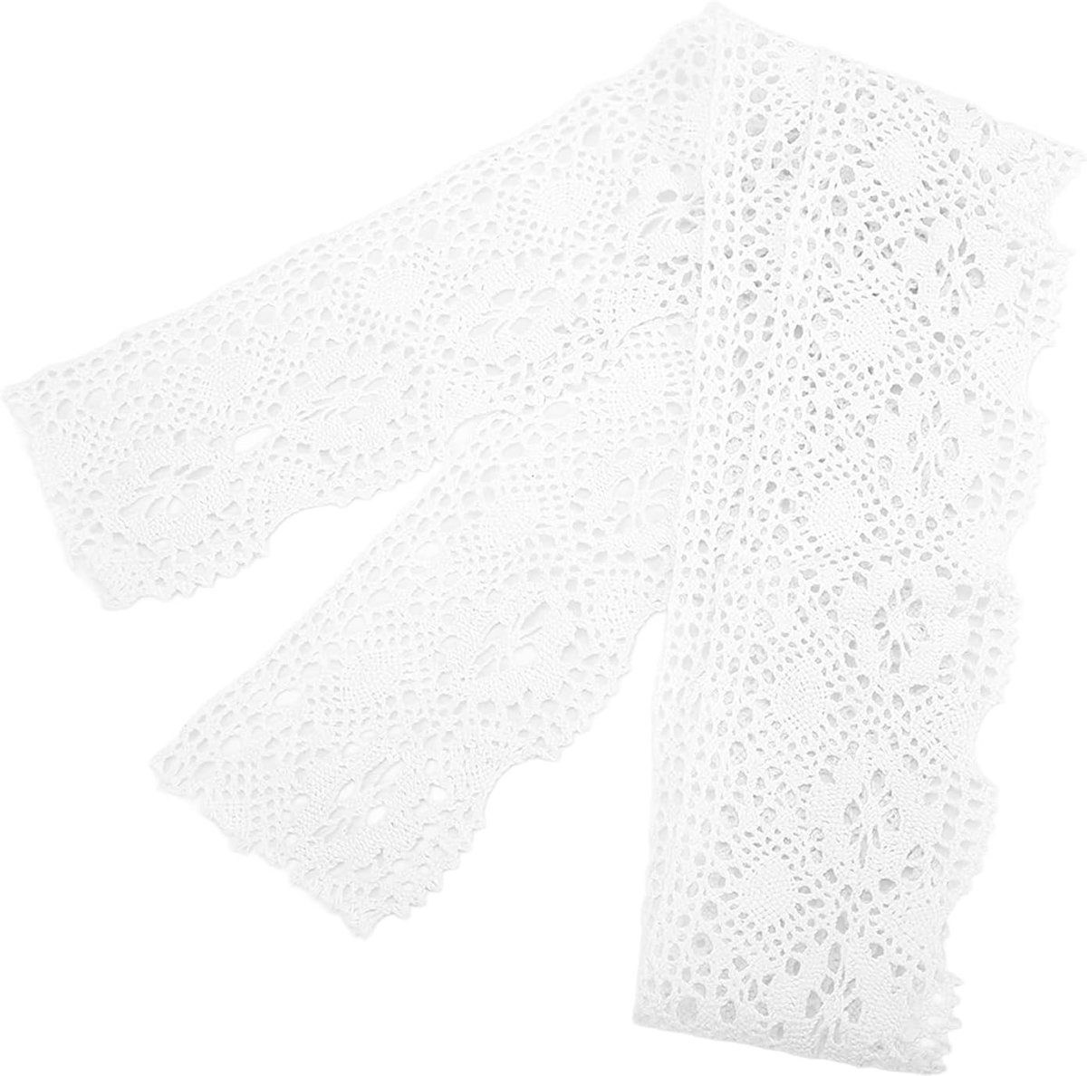 10 Yards kanten lint, 8 cm breed vintage katoenen gehaakte kanten rand voor doe-het-zelf knutselen naaien geschenkverpakking bruiloft decoratie (wit)