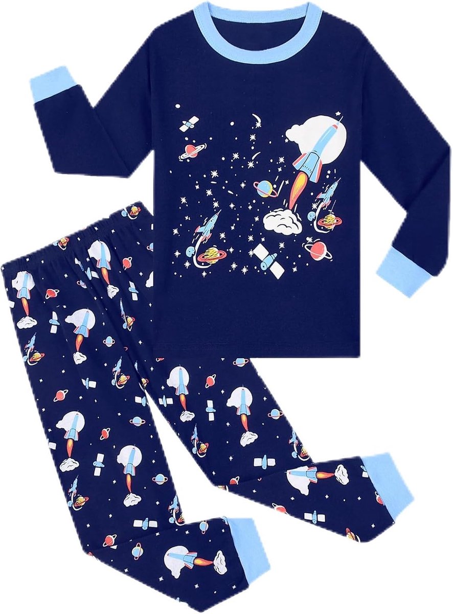 Pyjama Set Katoen Lange Mouw Dinosaurus Slaapkleding Peuter Jongens Nachtkleding Outfits 3-9 jaar