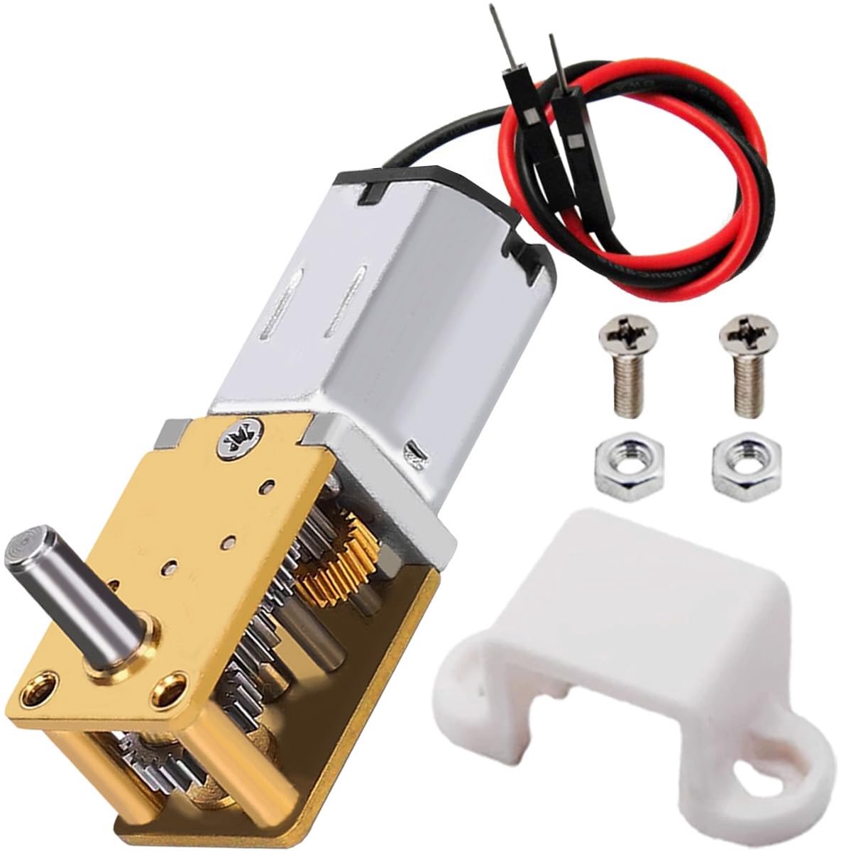 JGY-N20 Micro Gear Motor DC 12V 27rpm Metal Drive High Torque CW/CCW Mini Electric Motor Single Wired with Holder for - ShopVlot