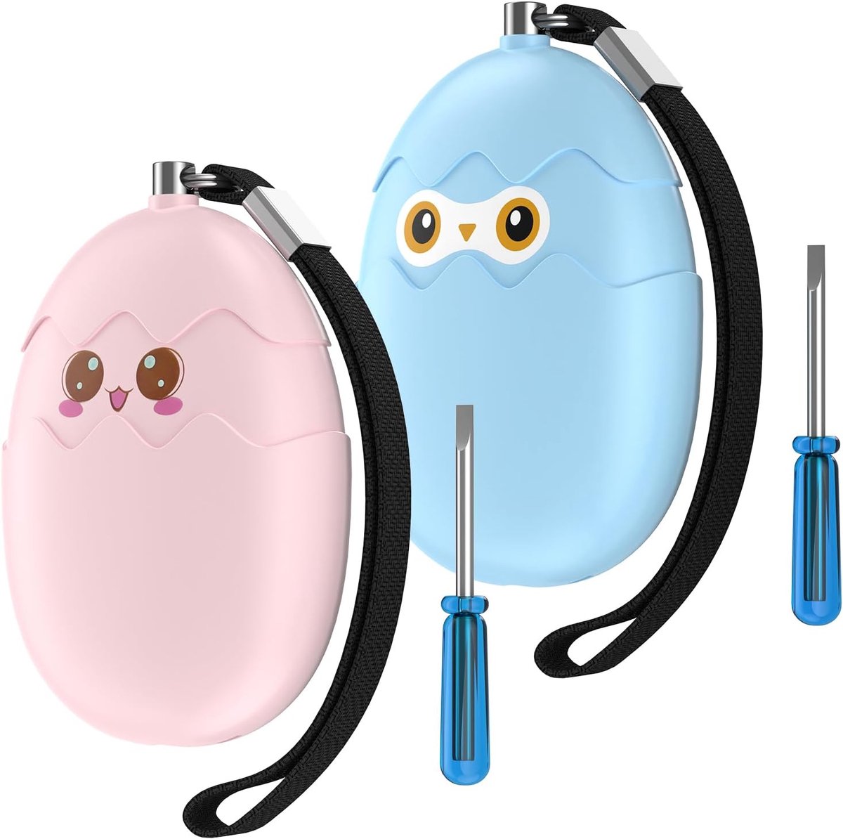 Pocket Alarm Clock 130dB Siren [2 Pack], Personal Pocket Alarm Rechargeable, Shell Alarm for Women with LED - ShopVlot