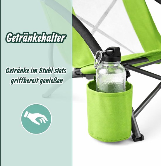 strandstoel - opvouwbaar - lichtgewicht - groen - hout van Merkloos — afbeelding 3