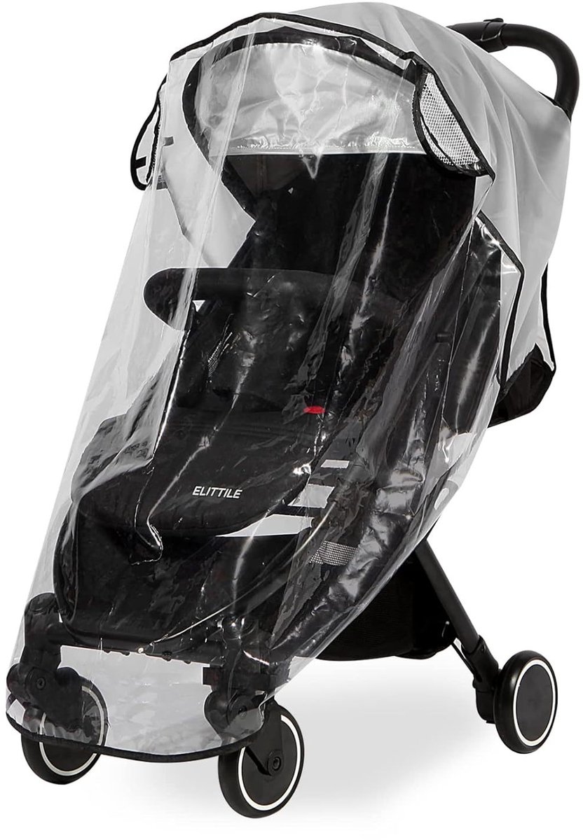 Universele Regenhoes voor Kinderwagen & Buggy - Winddicht & Waterdicht - Met Transparant Venster - Kinderwagen Regenjas & Beschermhoes - Grijs