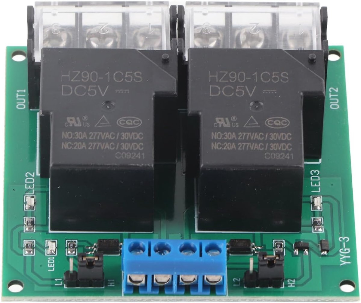 Tweeweg relaismodule 30A - 12VDC met optokoppeling - hoge betrouwbaarheid - ideaal voor automatisering - SnelShoppen