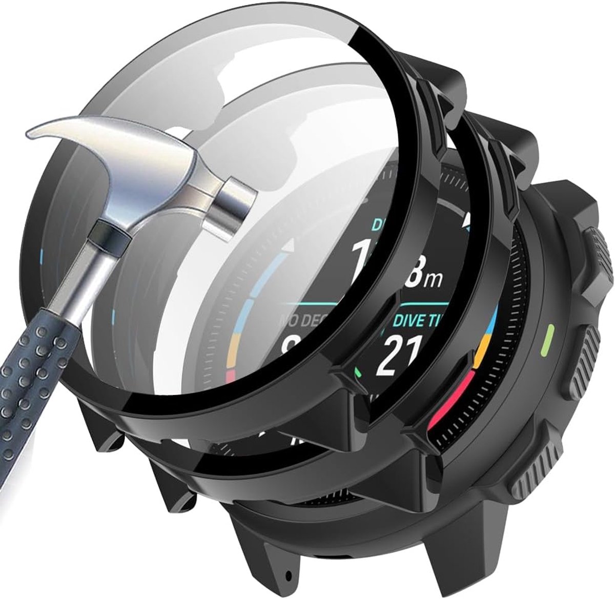 2 stuks harde hoes compatibel met Nautic S met beschermende film, 9H hardheid Hart PC dunne gehard glazen hoes voor - ShopVlot