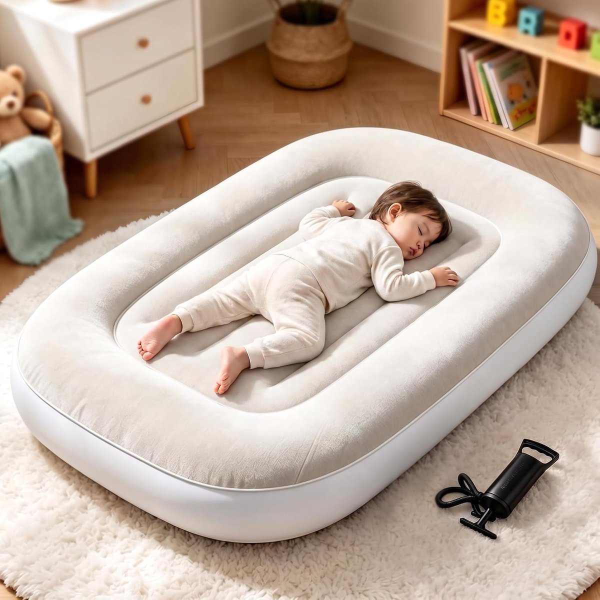 Children's Air Bed, Children's Bed, Inflatable Portable Children's Air Mattress with Hand Pump - ShopVlot